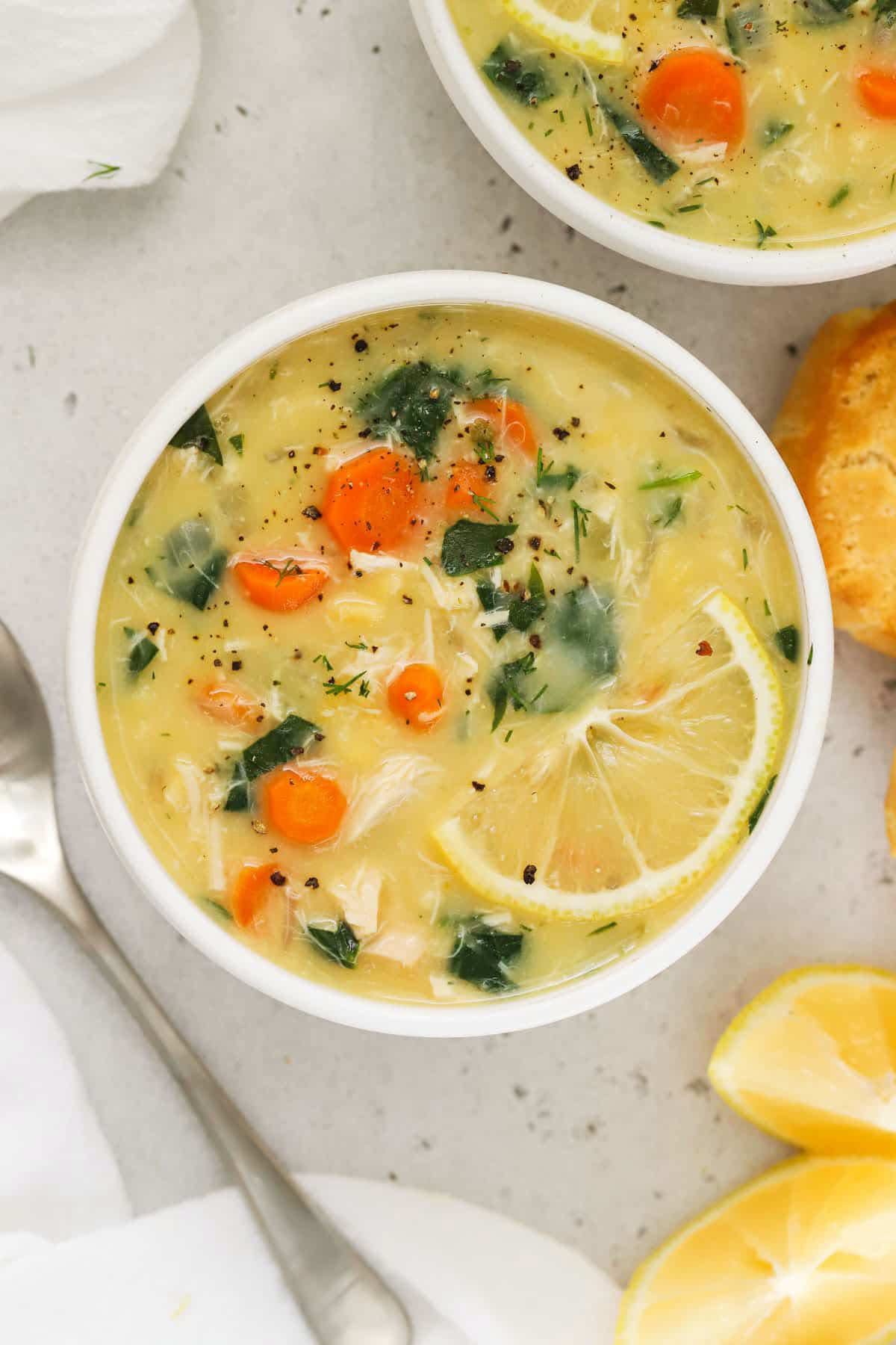 Bowls of homemade soup